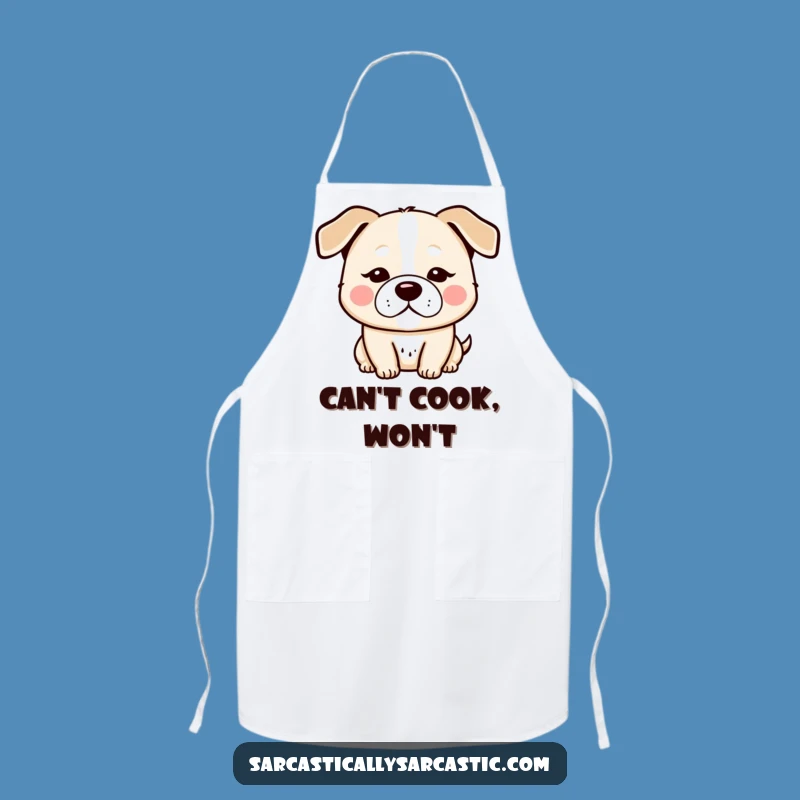 Funny Kawaii Dog Apron: Kitchen Deadpan Fun, Perfect Gift