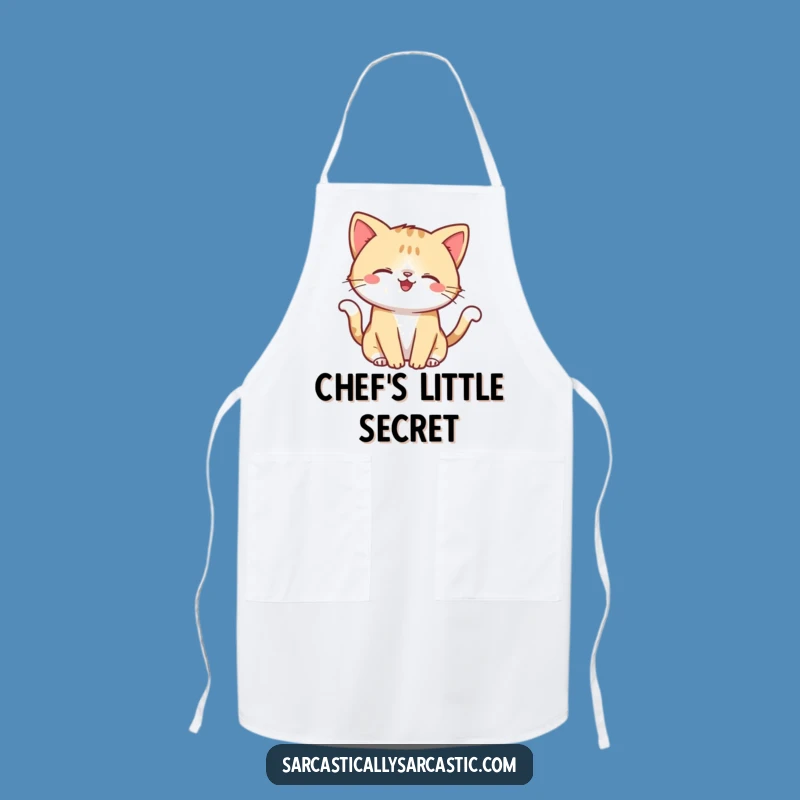 Funny Kawaii Cat Smirk Apron - Cook with Mischievous Feline Style