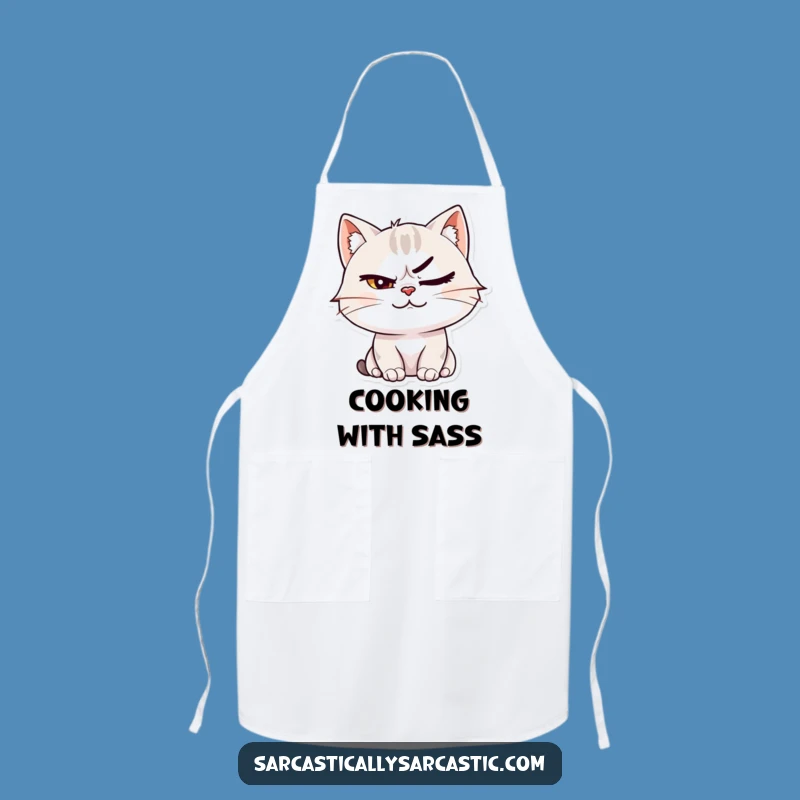 Funny Cat Smirk Apron: Cook with Confidence and Feline Flair