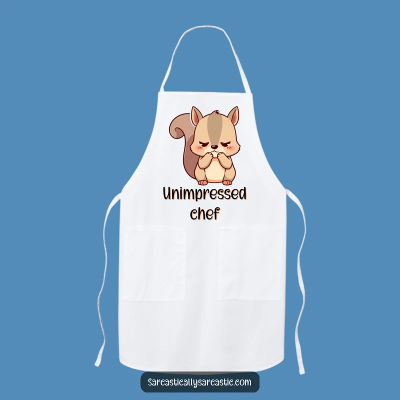 Funny Kawaii Squirrel Apron - Unimpressed Chef Style for Sarcastic Kitchen Fun