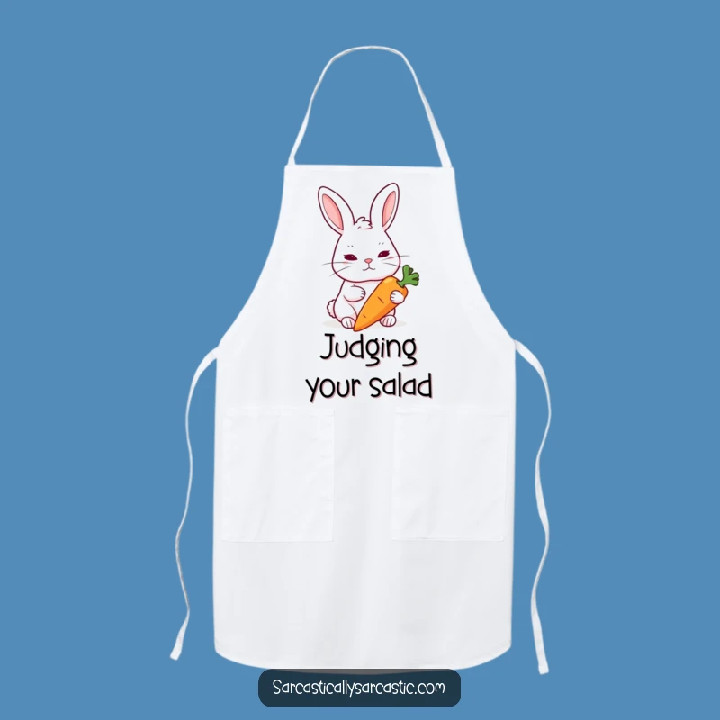 Funny Skeptical Rabbit Apron: Eyebrow Raised Chef's Doubtful Kitchenwear