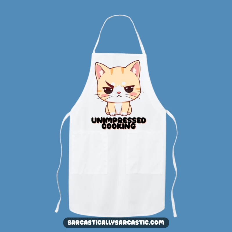 Funny Unimpressed Cat Apron - Sarcastic Kitchen Wear, Perfect Funny Gift