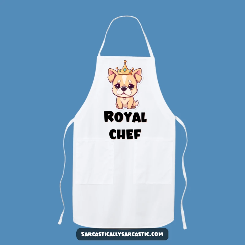 Funny Unimpressed Dog Apron - Kawaii Royal Character for Sassy Cooking