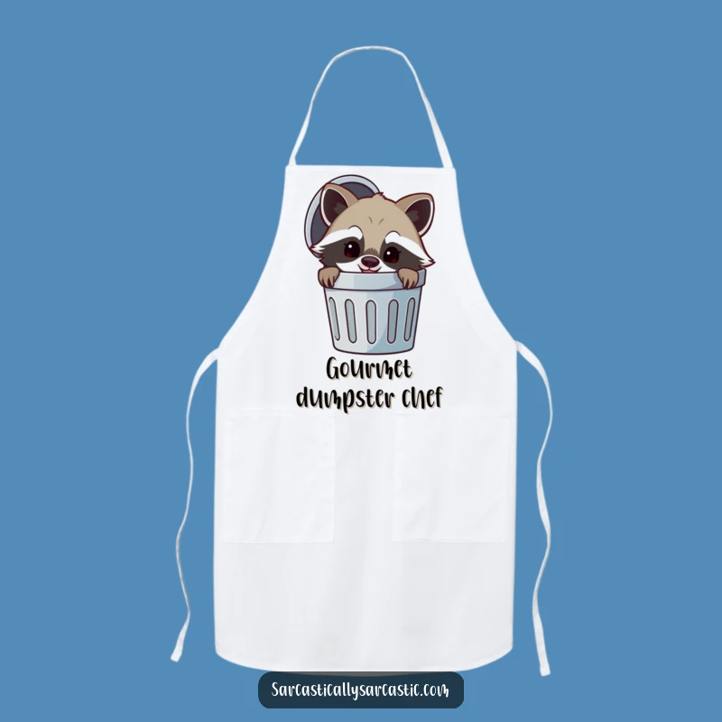 Funny Raccoon Trash Apron: Cook with Cheeky Charm - A Hilarious Chef's Funny Gift