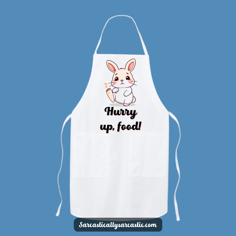 Funny Kawaii Rabbit Apron: Impatient Chef Vibes, Perfect for Kitchen Humor Funny Gift!
