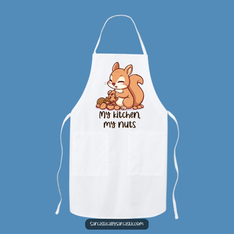Funny Squirrel Hoarding Nuts Apron: Cook Like a Clever Planner!