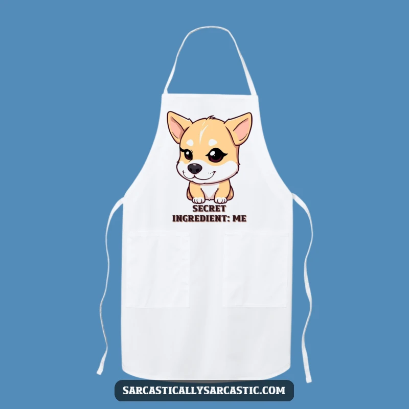 Funny Dog Wink Apron: Smirking Chef's Playful Kitchen Accessory
