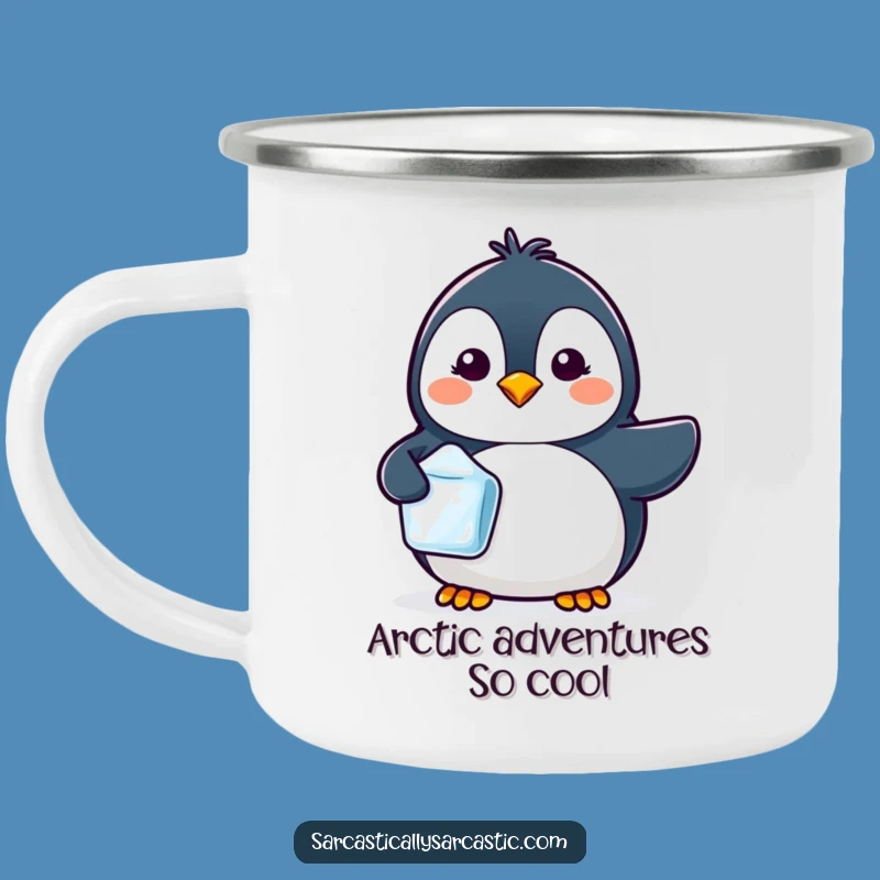 Kawaii Penguin Ice Cube Camping Mug, Cool Outdoor Fun