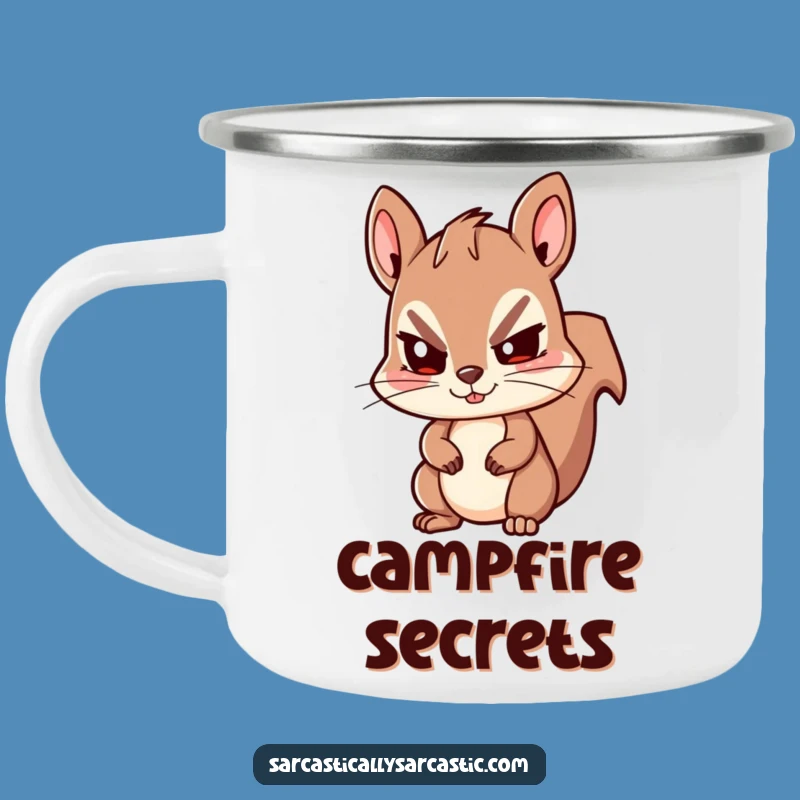 Funny Kawaii Squirrel Camping Mug: Winking Outdoors, Your Perfect Adventurous Funny Gift!