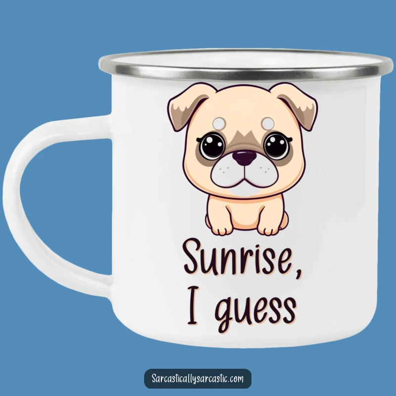 Funny Deadpan Dog Camping Mug: Kawaii Canine Outdoor Unimpressed, Perfect Funny Gift!