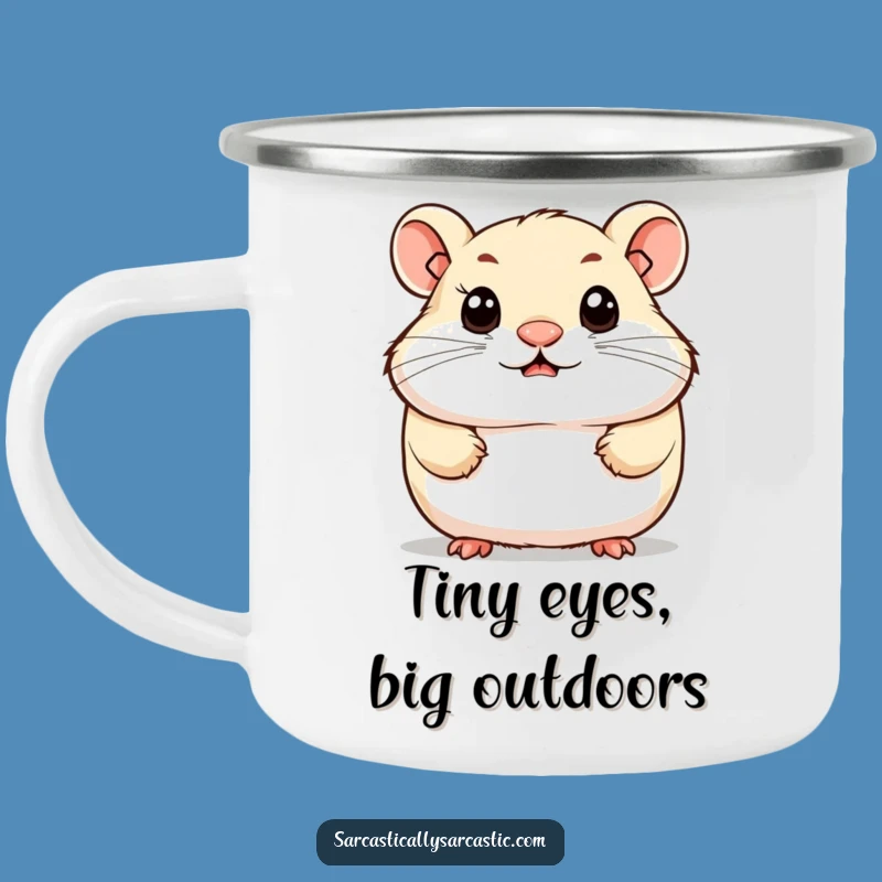 Funny Hamster Smirk Enamel Mug: Adventure with Cuteness - Your Perfect Funny Camp Gift