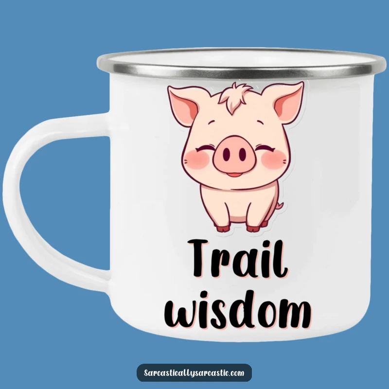 Funny Knowing Pig Camping Mug: Hilarious Outdoor Companion for Subtle Chats