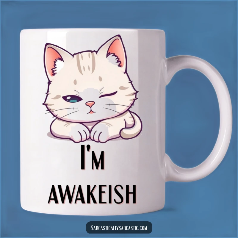 Funny Cat Sleep Mug: Hilarious Feline Guard Duty for Coffee Lovers