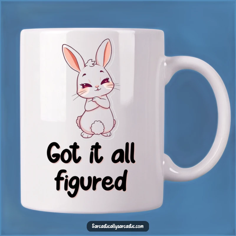 Funny Knowing Rabbit Mug - Sly Character Face, Perfect Witty Gift
