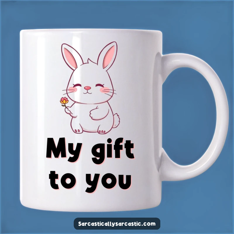 Funny Rabbit Flower Mug - A Sweet & Witty Gift for Gentle Souls