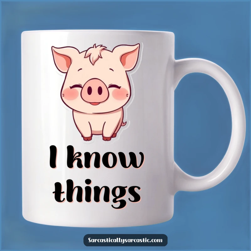 Funny Knowing Pig Mug: Hilarious Gift for Those in the Know