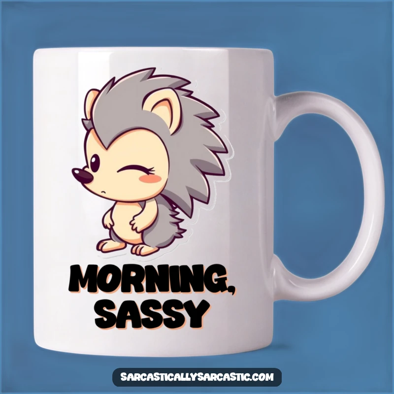 Funny Hedgehog Smirk Mug: Sly Character's Glance, Perfect Funny Gift for Mischief
