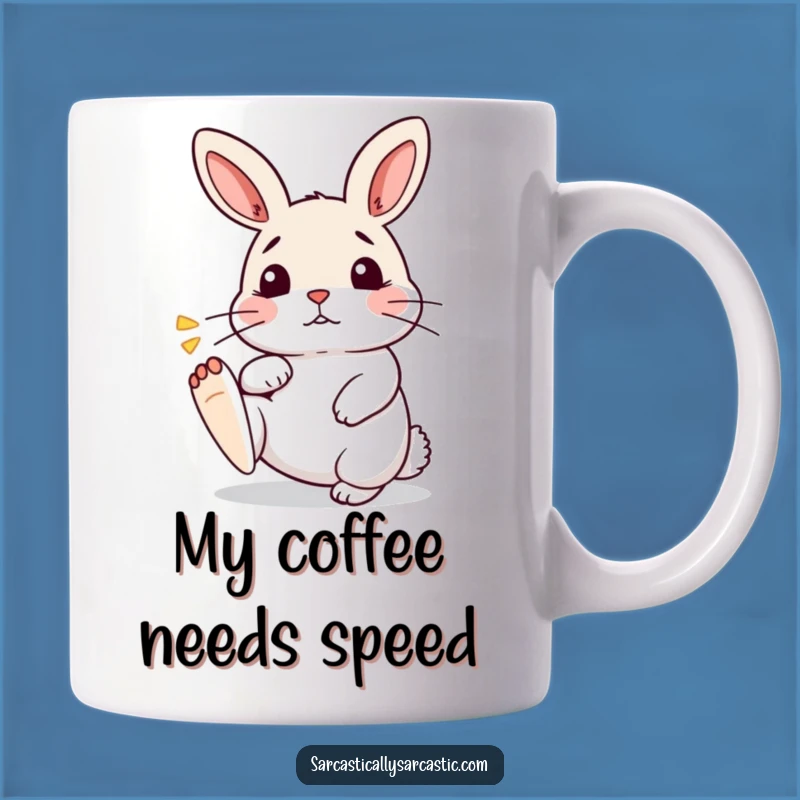Funny Kawaii Rabbit Mug: Impatiently Tapping Foot, Perfect Funny Gift for the Waiting Friend!