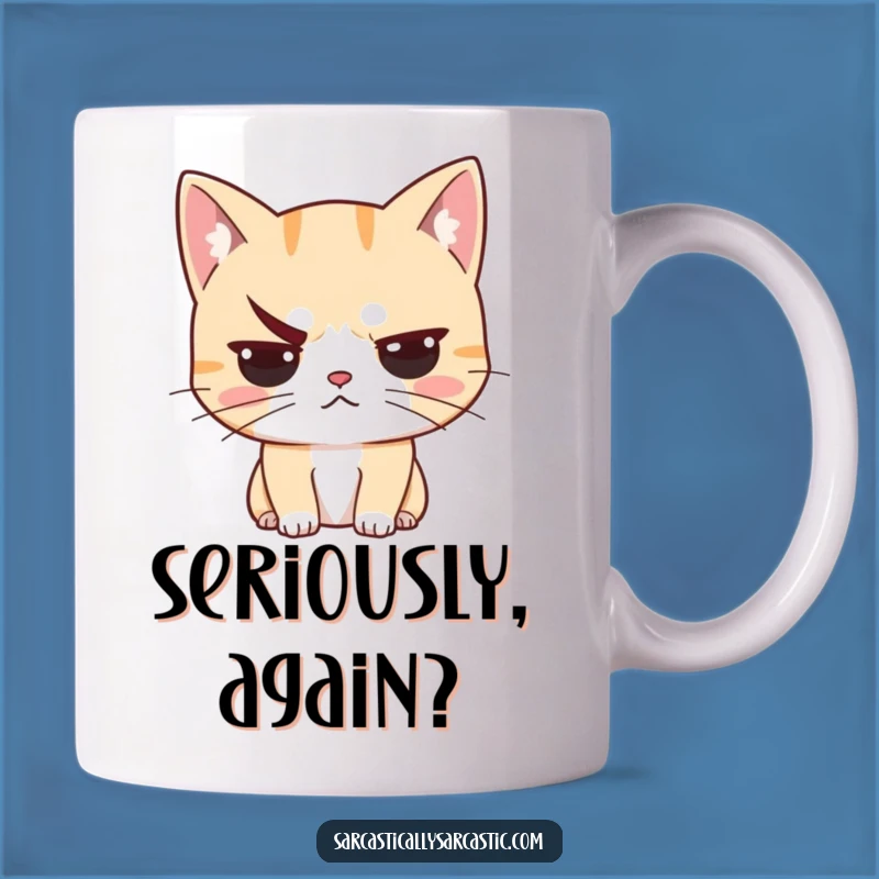 Funny Unimpressed Cat Mug - Sarcastic Feline Face, Perfect Sarcastic Gift