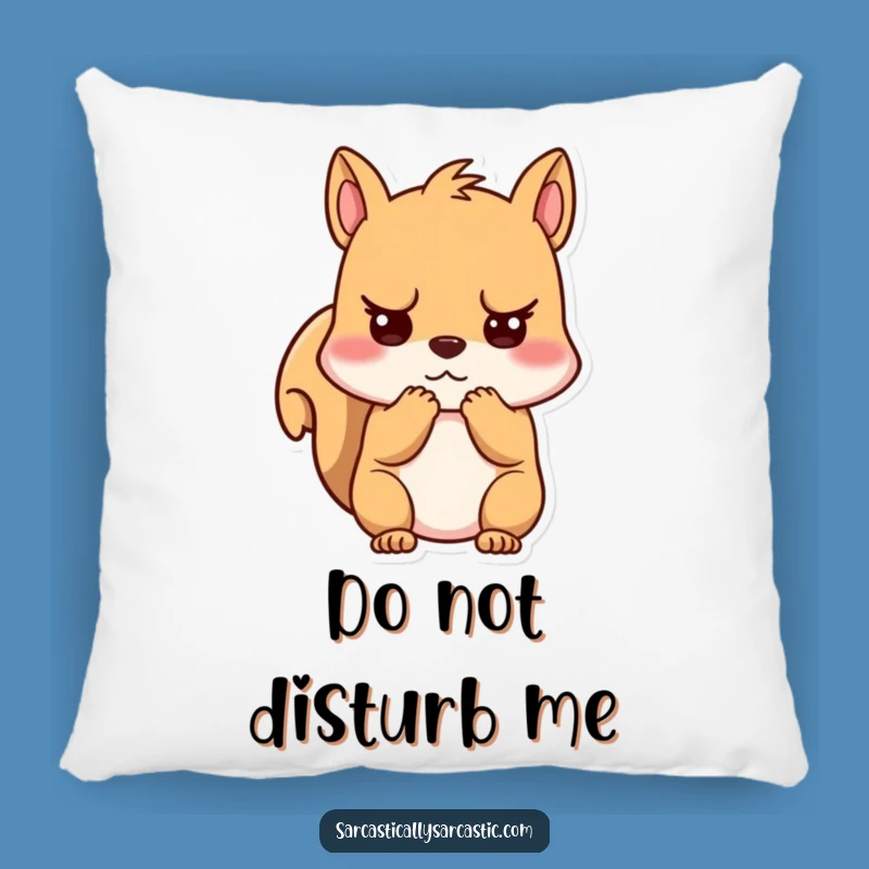 Funny Unimpressed Squirrel Pillow - Kawaii Comfort, Perfect Accent for Sofa, Great Gift