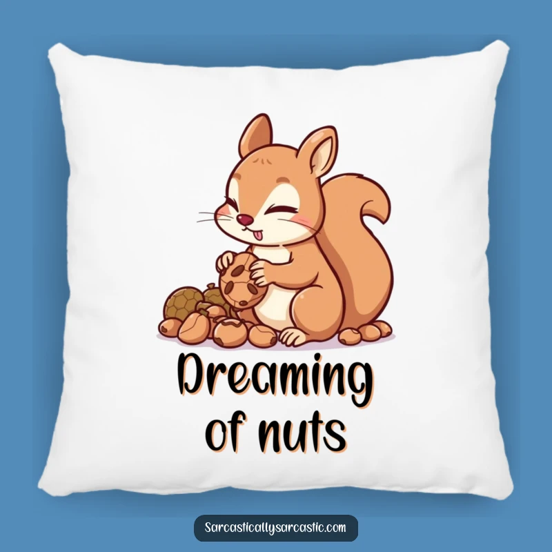Funny Squirrel Hoarding Nuts Pillow: Cozy Comfort with a Mischievous Twist!