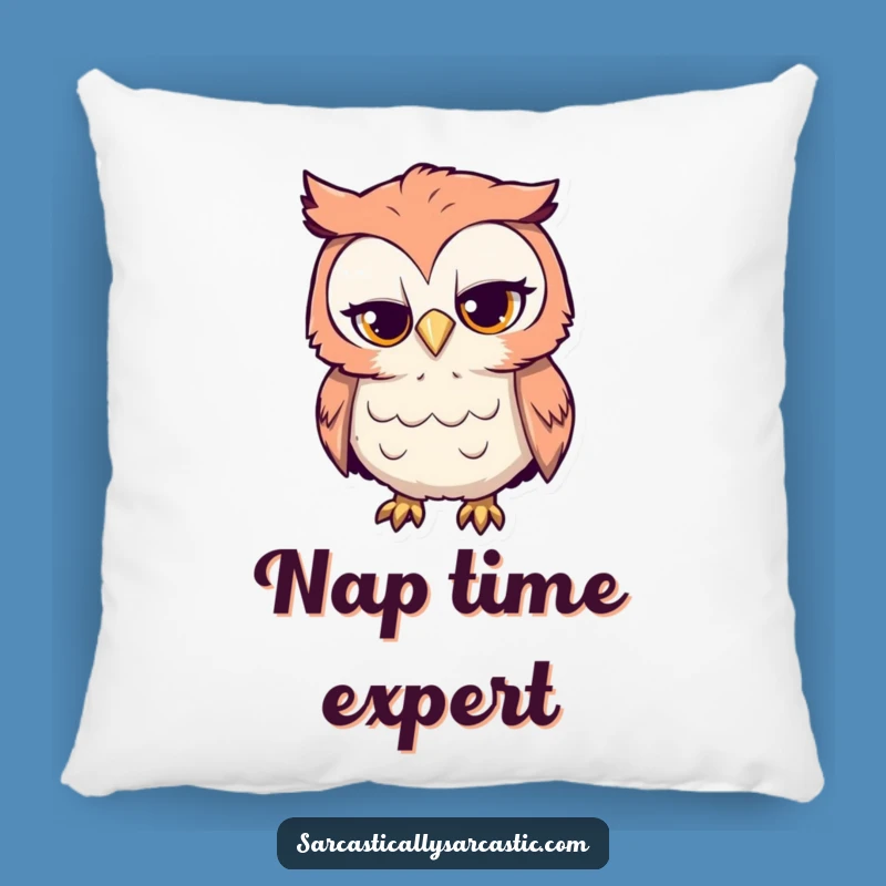 Funny Curious Owl Pillow: Sarcastic Throw Pillow for Witty Decor, Cozy Funny Gift Cushion