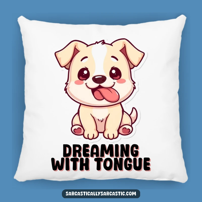 Funny Dog Tongue Out Pillow: Cozy Playful Pup's Accent Pillow
