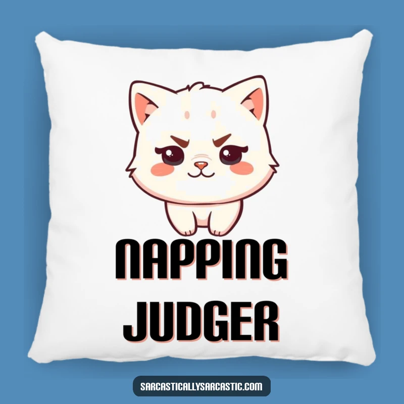 Funny Kawaii Cat Pillow: Sassy Eyebrow Smirk Comfort, Cozy & Hilarious Gift