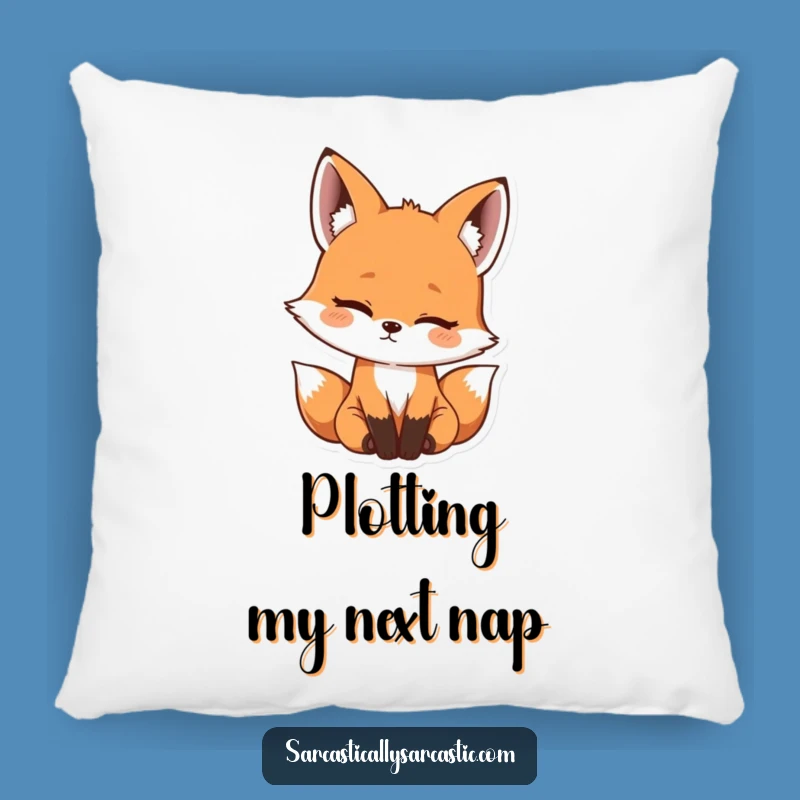 Funny Kawaii Fox Pillow: Cozy Amused Head Tilt Comfort, Perfect Funny Gift for Cuddles