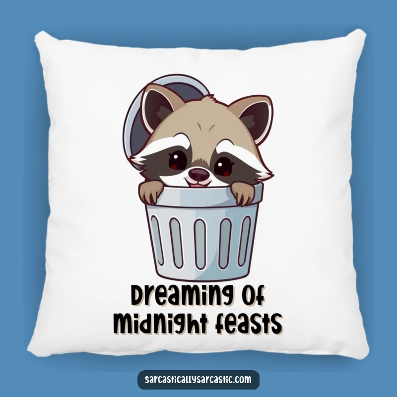 Funny Raccoon Trash Pillow: Cuddle Up with Cunning - Your Perfect Funny Comfort Gift