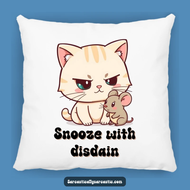 Funny Unimpressed Cat Pillow - Cozy Sarcastic Feline Decor Gift