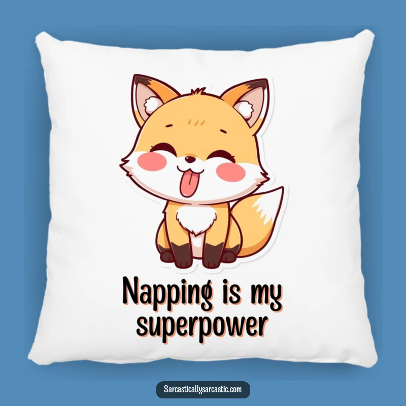 Kawaii Fox Tongue Out Pillow, Soft Cuddles with a Tongue Out
