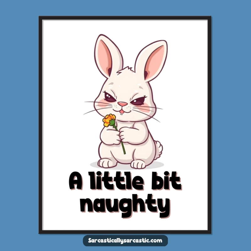 Funny Sly Rabbit Digital Print - Mischievous Bloom Art - Perfect Funny Gift File