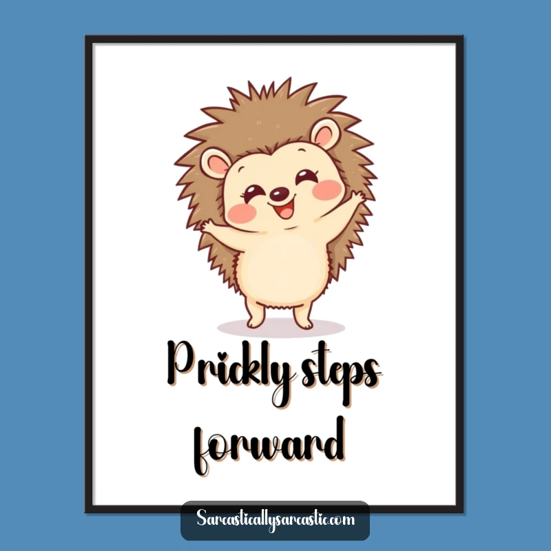 Funny Hedgehog Dancing Digital Art: Instant Joy for Your Walls!