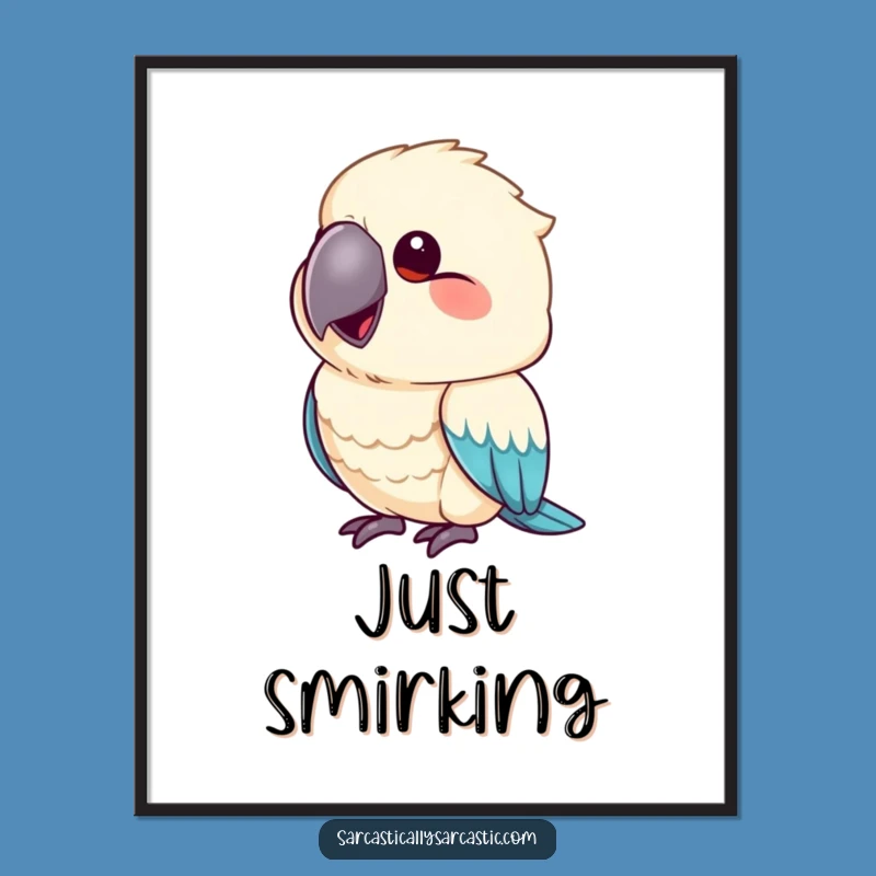 Funny Parrot Smirk Digital Print: Instant Sass for Your Space!