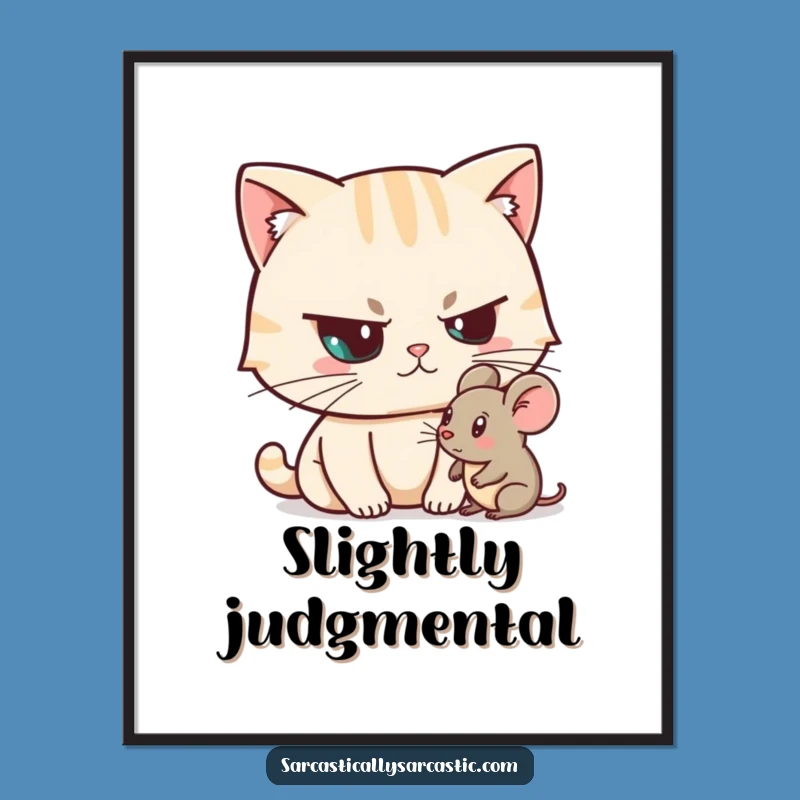 Funny Unimpressed Cat Digital Print - Sarcastic Feline Art Gift