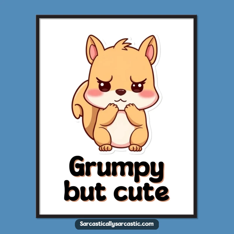Funny Unimpressed Squirrel Digital Print - Kawaii Wall Art for Instant Download, Perfect Gift