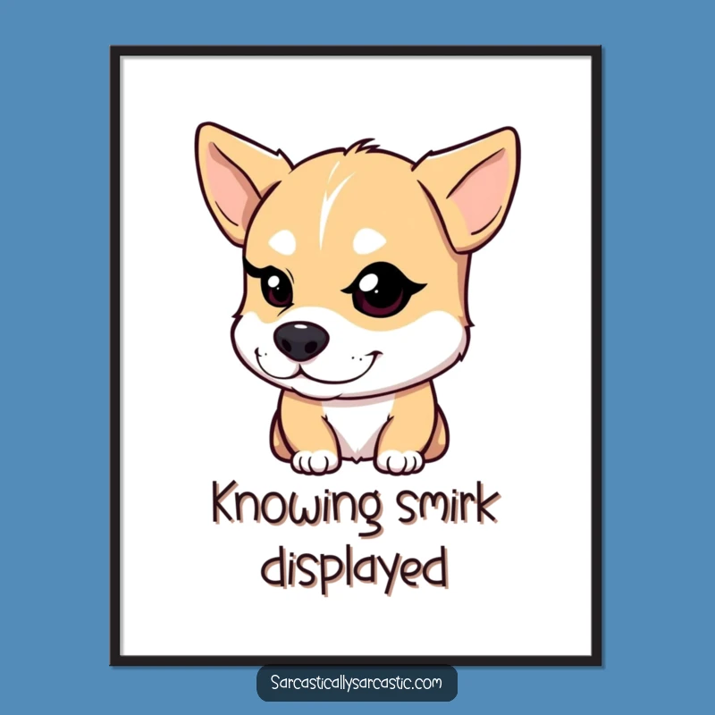Funny Dog Wink Digital Art: Smirking Pup's Playful Instant Download