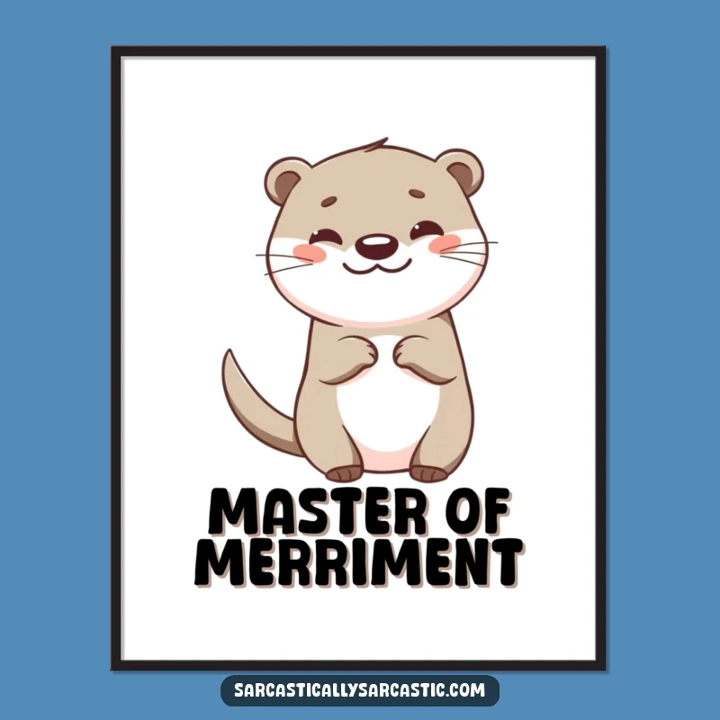 Funny Otter Digital Art: Happy Teasing Character, Instant Decor Gift!