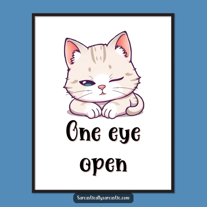 Funny Cat Sleep Digital Art: Instant Humorous Feline Decor