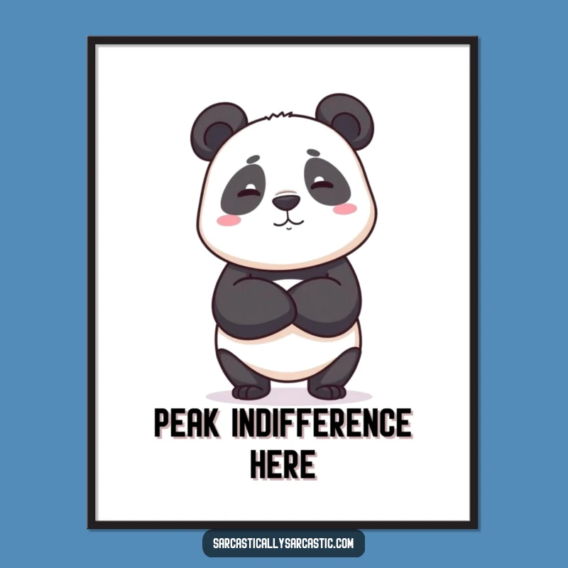 Funny Deadpan Panda Digital Print - Stoic Expression Art - Perfect Funny Gift File