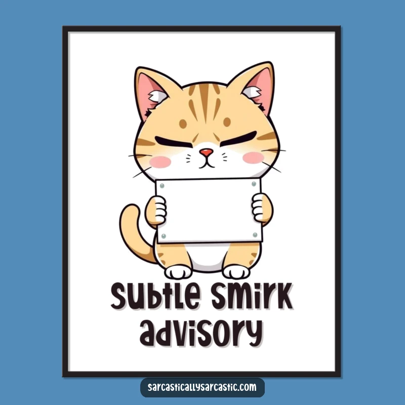 Funny Cat Sarcasm Digital Art: Witty Feline Print, Perfect Humorous Gift