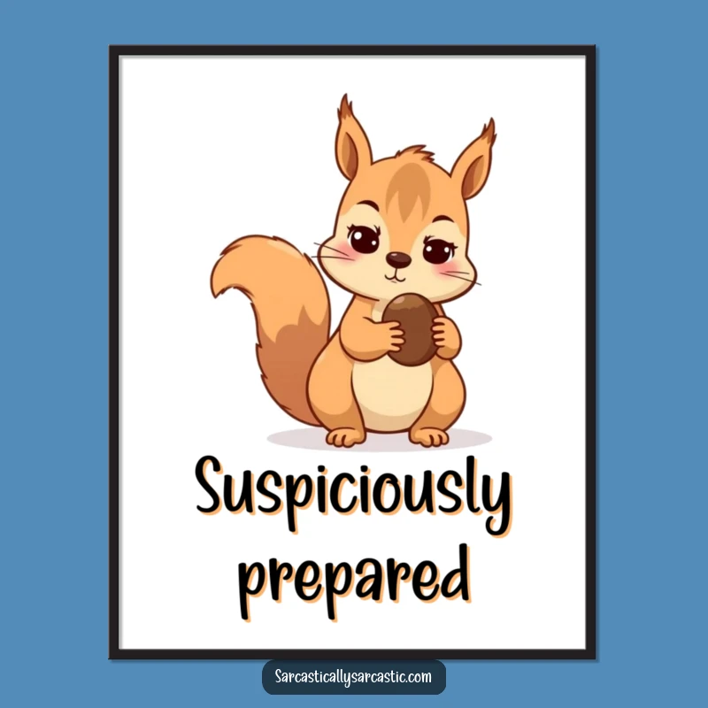 Funny Skeptical Squirrel Digital Art - Hilarious Downloadable Nut Lover's Decor