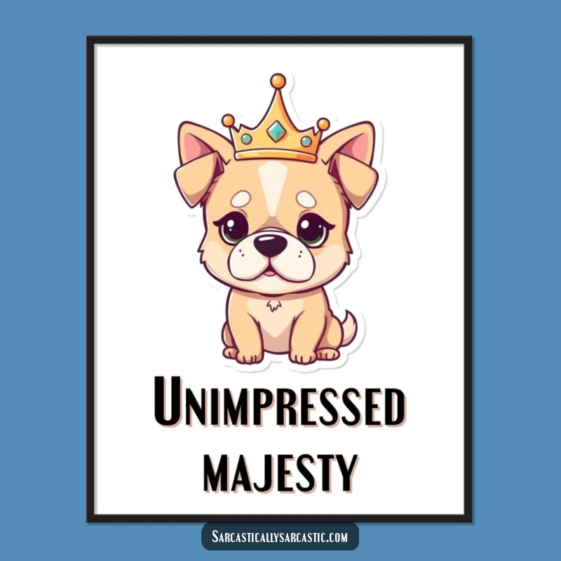 Funny Digital Art Print - Unimpressed Dog Character for Instant Sass