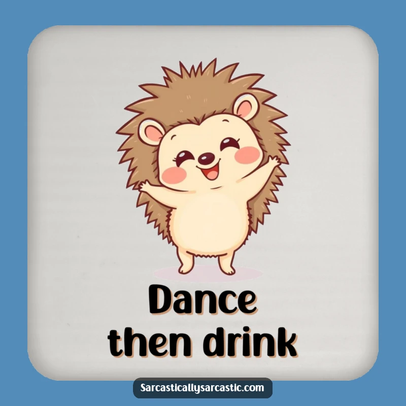 Funny Hedgehog Dancing Coaster: Protect Surfaces with Fun!
