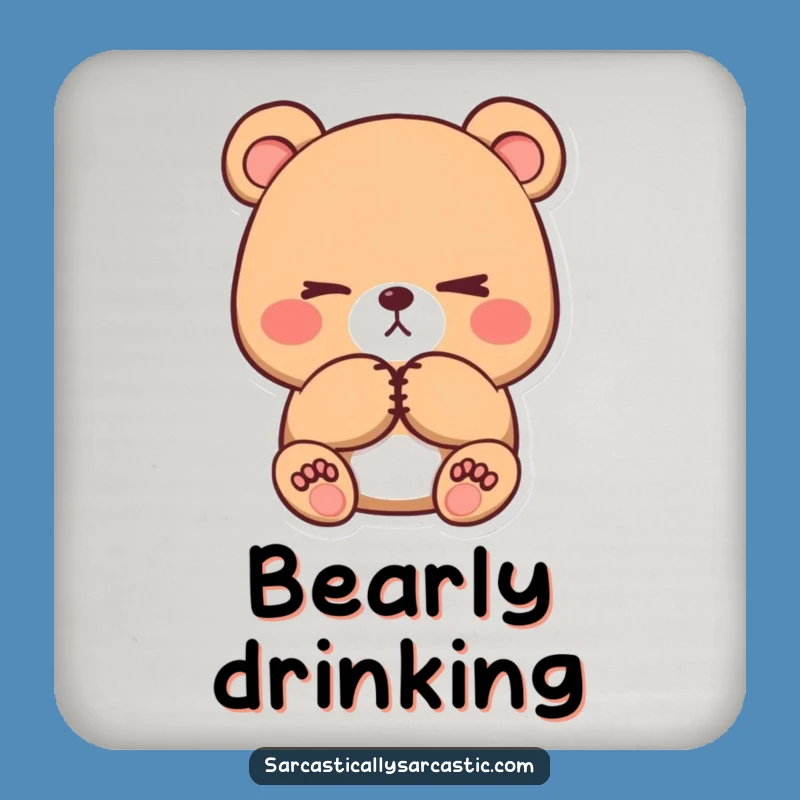 Funny Bear Coaster Set: Protect Surfaces with Subtle Sass