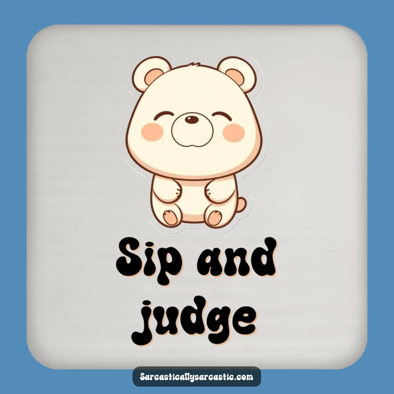 Funny Bear Eye-Roll Coaster: Protect Surfaces with Hilarious Understanding