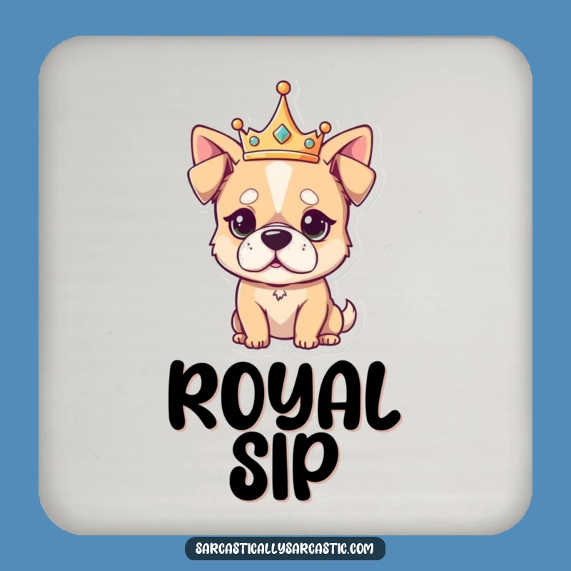 Funny Coaster Set - Unimpressed Dog Character for Regal Tables