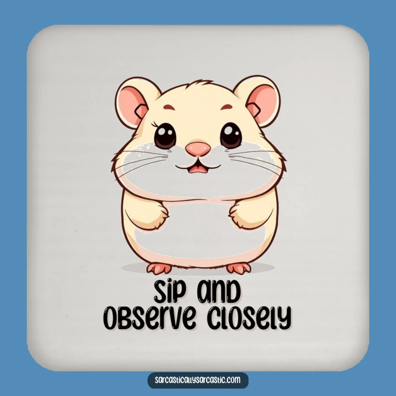Funny Hamster Smirk Coasters: Protect Surfaces with Cuteness - A Charming Funny Gift Set