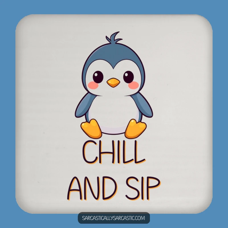 Funny Kawaii Penguin Coaster: Protect Surfaces with Straight Face, Perfect Funny Gift
